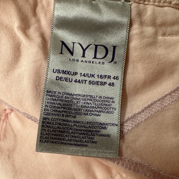 NYDJ Utility Crop Twill Pants With Cuffs - Lt Pink Size 14 LiftTuck Technology - Picture 7 of 12